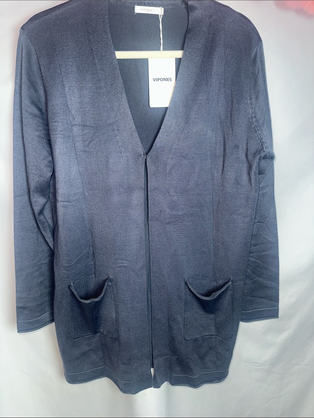 Women's dark gray Open-Front Long Cardigan